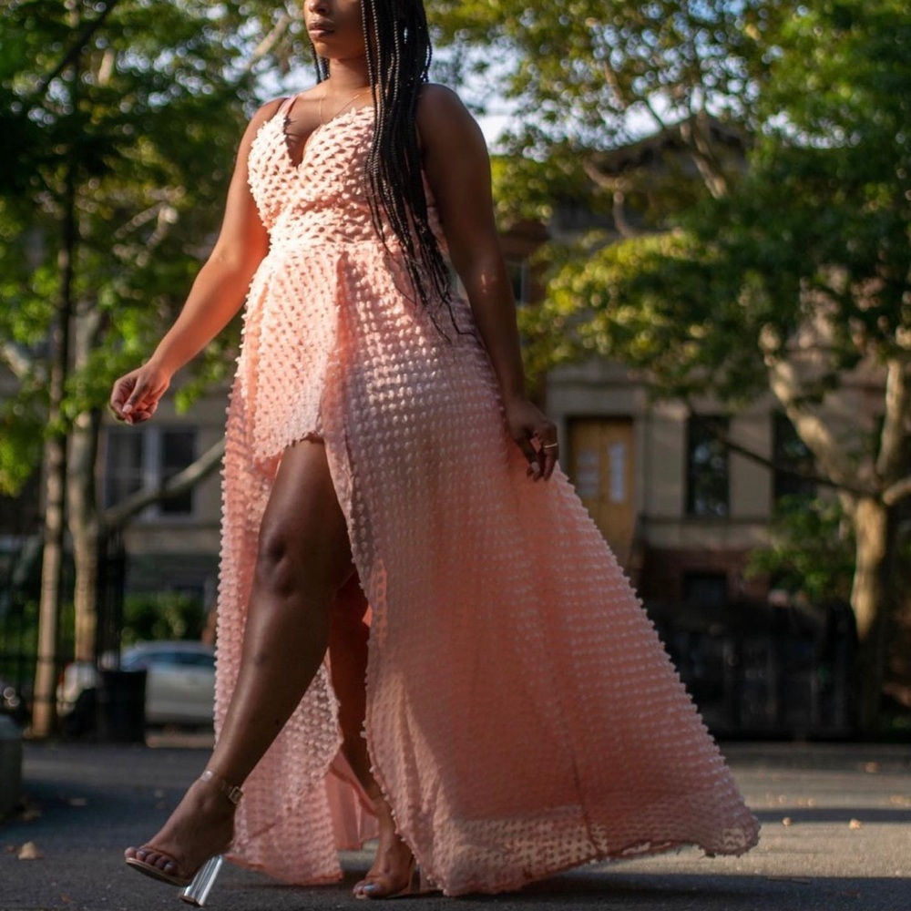 Floating on Pink Clouds High-Low Maxi Dress